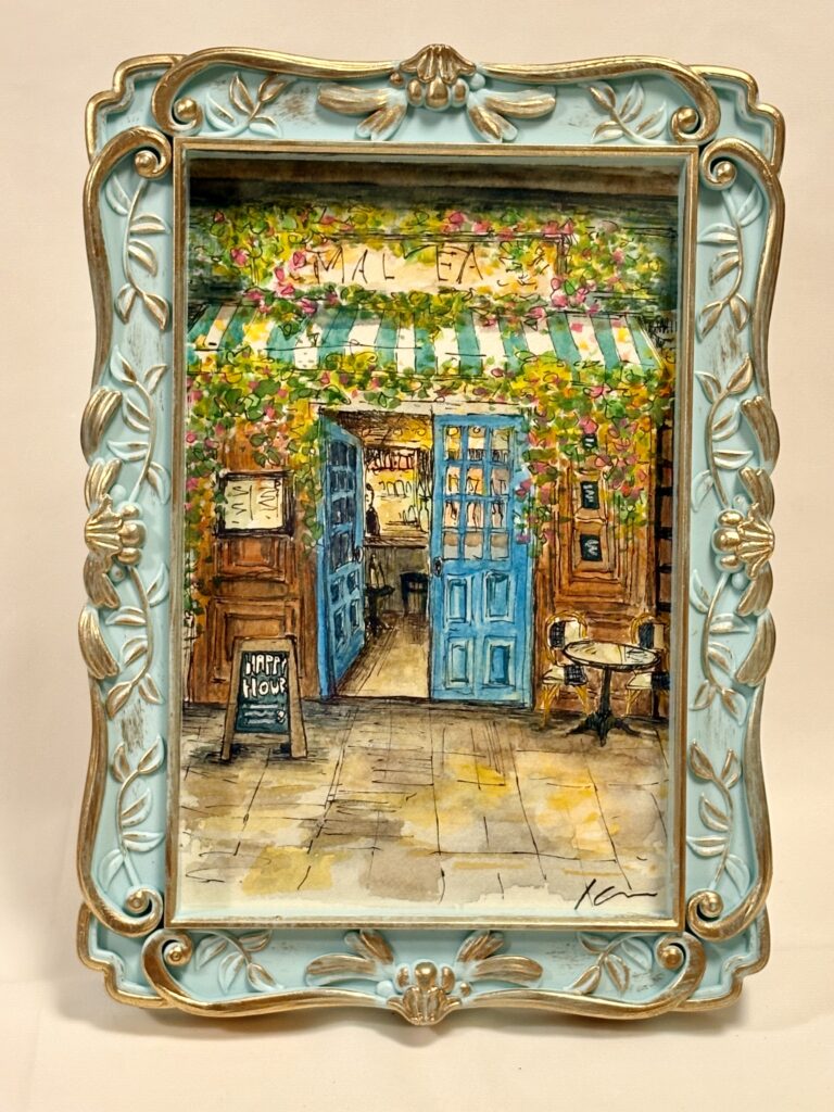 お花に囲まれたバー